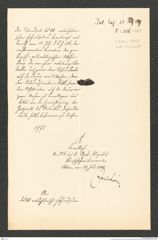 k.k. naturhistorisches Hofmuseum, Intendanzakten 1885-1896 (Hauer), Aktenzahl Z.306/1887, Seite 1